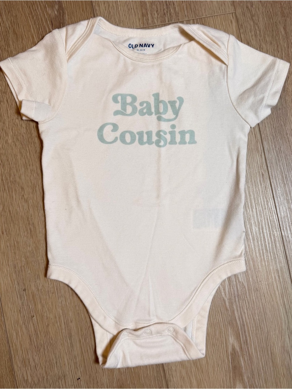 Old Navy Baby Cousin Graphic Bodysuit Cream 18-24M